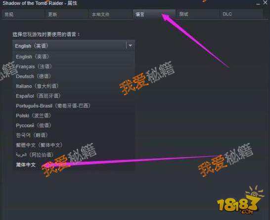 古墓丽影9怎么设置中文